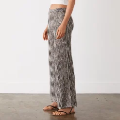 MONROW Space-dye Crochet Wide Leg Pant PECANMULTI Discount